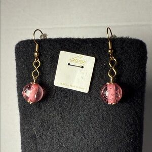 Costa Gold and Pink Sphere Earrings